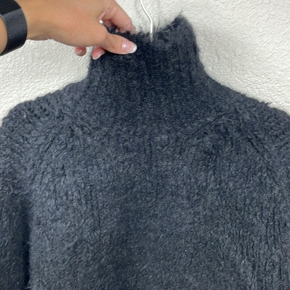 New Rag & Bone Dillion Boucle Knit Turtleneck Sweater Black Alpaca Blend Sz S - Picture 5 of 15